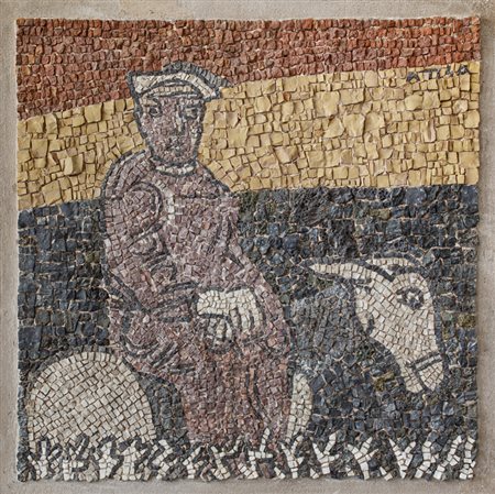 JOSÉ ORTEGA (1921-1990)Campesino de bosco, 1978Mosaico eseguito con tecnica...