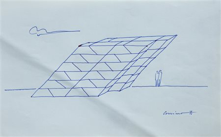 NICOLA CARRINO (1932)Senza Titolo, 1971Biro su cartacm 16,5x26,5Firma e...