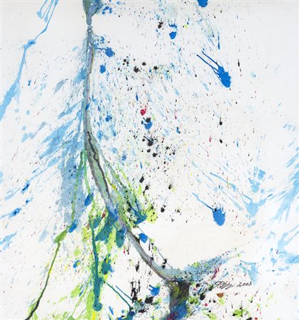 SHOZO SHIMAMOTO (1928-2013)Venice Biennale 08, 2003Bottle crash su tessuto...