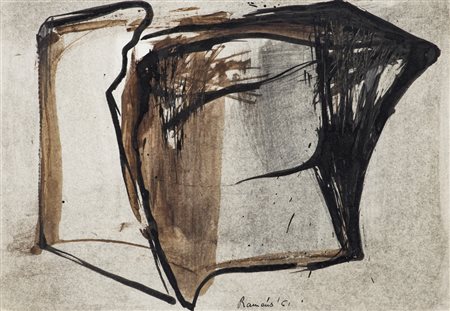 CARLO RAMOUS (1926-2003)Senza Titolo, 1961Acquerello, matita, inchiostro e...