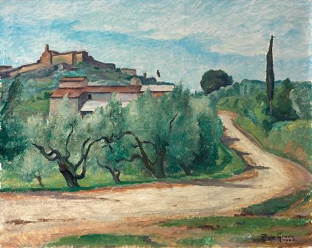 Raffaele De Grada Milano 1885 - 1957 Sant'Agostino, 1942 Olio su tela, cm....