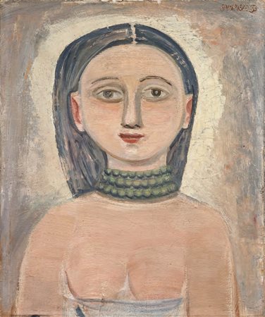 Massimo Campigli Berlino 1895 - St.Tropez 1971 Ritratto di ragazza, 1950 Olio...