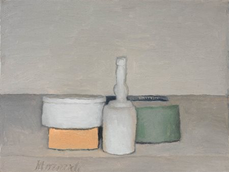 Giorgio Morandi Bologna 1890 - 1964 Natura morta, 1955 Olio su tela, cm....