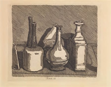 Giorgio Morandi Bologna 1890 - 1964 Natura morta, 1933 Acquaforte su rame,...