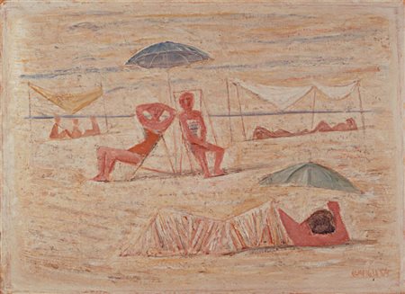 Massimo Campigli Berlino 1895 - St.Tropez 1971 Donne sulla spiaggia, 1954...