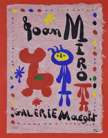 Joan Mirò Esposizione d'arte, 1949 litografia su carta, cm 43x31 esemplare 32...