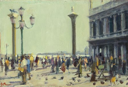 Alessandro Pomi (Mestre 1890 - Venezia 1976)"Piazza San Marco, Venezia"olio...
