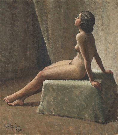 Noel Quintavalle (Ferrara 1893 - Alassio 1977)"Nudo femminile" 1936olio su...