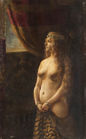 Giovanni Battista Ferrario (Milano 1845 - Dopo il 1887)"Nudo femminile" olio...