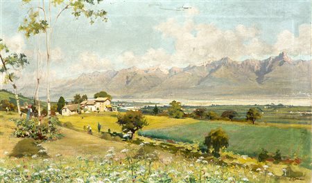 Luigi Cima (Villa Di Villa (Belluno) 1860 - Belluno 1944)"Paesaggio montano"...