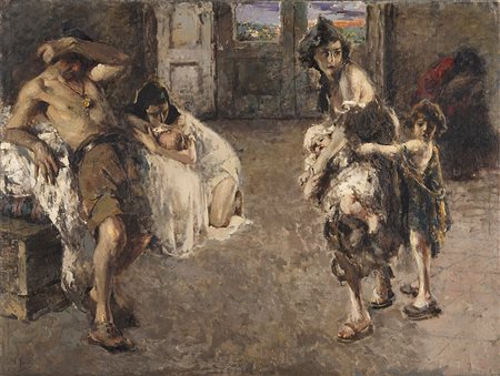 Vincenzo Irolli (Napoli 1860 - 1949)"Napoli, 1943"olio su tela (cm...