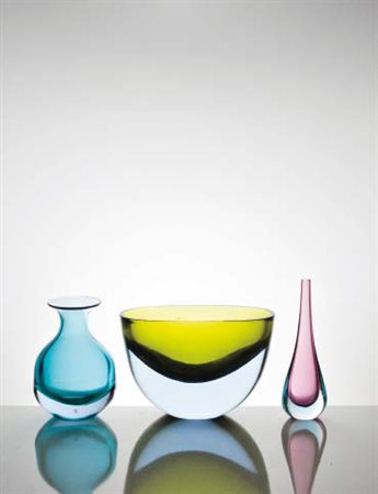 FLAVIO POLI (1900-1984) SEGUSO VETRI D’ARTE Grande vaso in vetro sommerso nei...