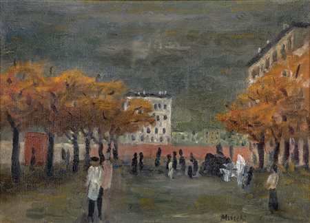 GABRIELE MUCCHI (Torino 1899-Milano 2002) OTTOBRE MILANESE olio su tela, cm...