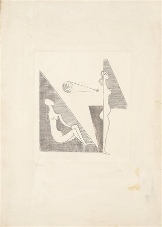 MARIO TOZZI (Fossombrone 1895-Sain Jean Du Gard 1979) FIGURE incisione, cm...