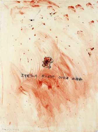 TANO FESTA (Roma 1938-Roma 1988) STELLA ROSSA SULLA CINA olio su tela, cm...