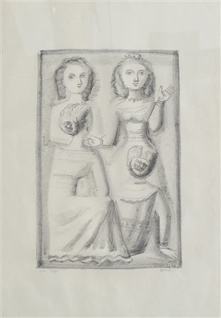 Massimo Campigli Gioie d’amore, 1944;Litografia, 48,5 x 33,5 cm, Dalla serie...