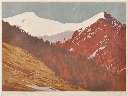 Franz Helmer (Lienz 1909 – Innsbruck 1990) Paesaggio alpino...