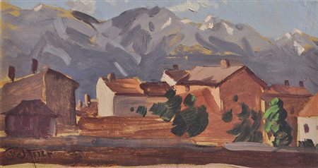 Josef Telfner (Meran/Merano 1874 – Gufidaun/Gudon 1948) Villaggio in Alto...