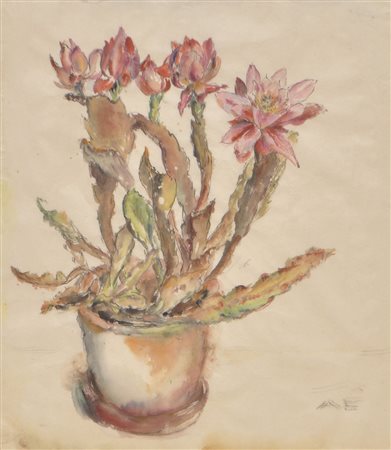 Annie Egosi (Meran/Merano 1894 – 1954) Vaso di fiori;Acquerello, 35,5 x 31 cm...