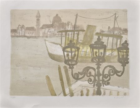 Rudolf Hradil (Salzburg/Salisburgo 1925 – 2007) Venezia;Litografia, 50 x 65...