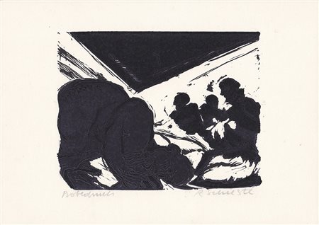 Reiner Schiestl (* Kufstein 1939) Senza titolo;Incisione in linoleum, 21 x...