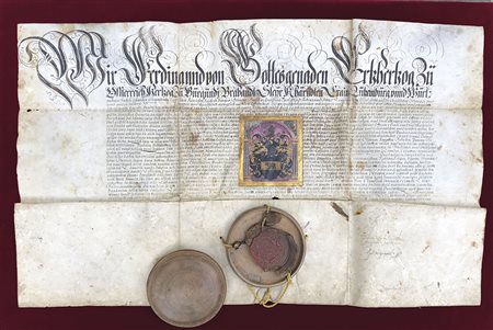 - Diploma di concessione stemma, 1576;per Hanns Bernhard a Glorenza, 1576...