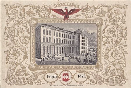 - Innsbruck capodanno 1847;Litografia, 15,7 x 23,5 cm Lith. C. A. Czichna...