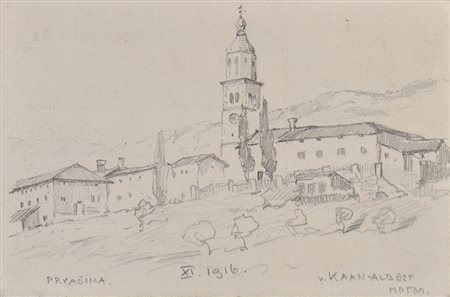 Julius von Kaan-Albest Prvacina in Slovenia, 1916;Matita, 9,1 x 13 cm Firma...