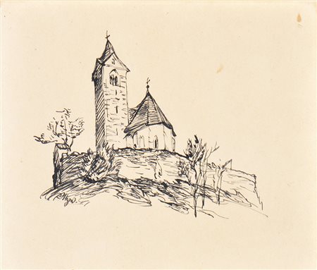 Hugo Atzwanger (Feldkirch 1883 – Bozen/Bolzano 1960) Tusche, 15,3 x 17,5 cm,...