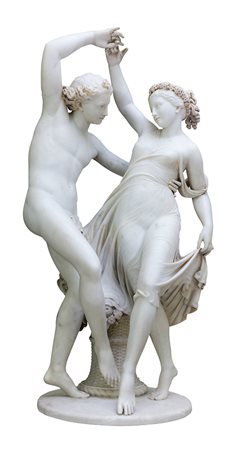 Valerio Villareale (1773-1854) o ambito di Zefiro e la ninfa Cloride Marmo...