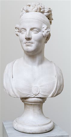 Valerio Villareale (1773-1854) o ambito di Ritratto femminile in abito impero...