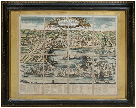 Pierre Mortier (1661-1711) Piantina dell'antica Messina Acquaforte su carta...