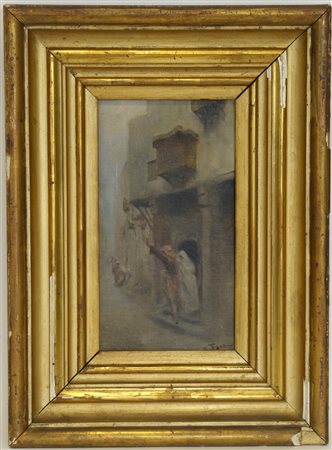 Fabio Fabbi (Bologna 1861 - Casalecchio 1946)"Scena orientale" olio su tela...