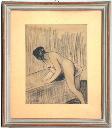 Ignoto da Degas “Figura al bagno” carboncino su carta (cm 30x22)