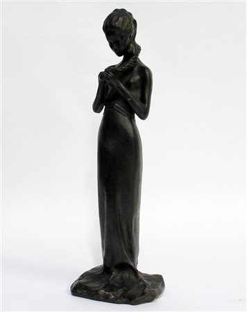 Ignoto "L'attesa" scultura in bronzo (h cm 44) Reca firma P.Troubetzkoy alla...
