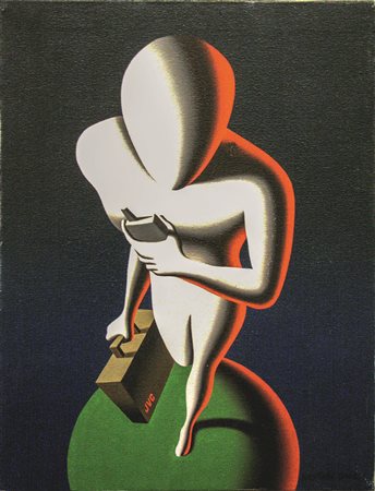 Mark Kostabj The new world olio su tela 45 x61 del 2002 autentica...