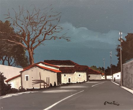 Enotrio Pugliese Strada di Calabria olio su tela 50x60