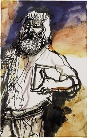 Renato Guttuso, Bagheria (Pa) 1912 - Roma 1987, Victor Hugo, Tecnica mista su...