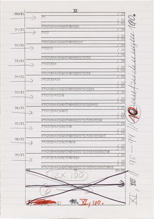 Hanne Darboven, Monaco 1941 - Amburgo 2009, Senza titolo, 1973, Inchiostro,...