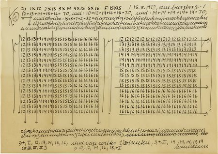 Hanne Darboven, Monaco 1941 - Amburgo 2009, K1180872, 1972, China su carta da...