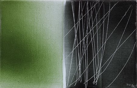 Hans Hartung, Lipsia 1904 - Antibes 1989, T 1980-H41, 1980, Olio su tela, cm...