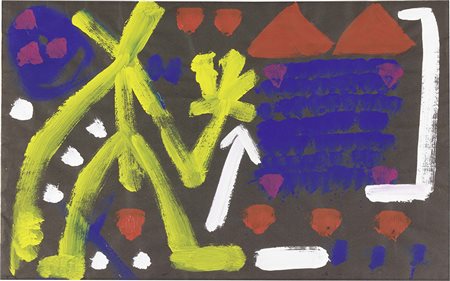 AR Penck, Dresda 1939, Untitled, 1982, Gouache su carta nera, cm 52,4x83,5,...