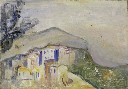 Osvaldo Licini, Monte Vidon Corrado (Ap) 1894 - 1958, Paesaggio, Olio su...