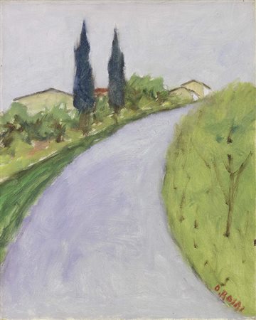 Ottone Rosai, Firenze 1895 - Ivrea (To) 1957, Paesaggio, 1954 ca, Olio su...