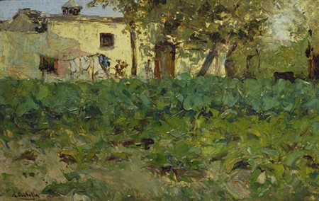 Attilio Pratella (Lugo di Romagna, 1856 - Napoli, 1949) Vecchio Vomero Olio...