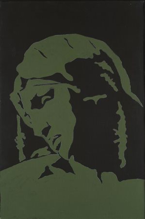 Tano Festa (Roma, 1938 - 1988) Profilo, 1976 Smalto su tela, cm. 60x40 Firma...