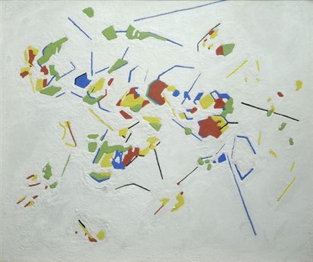 Fernando Melani (Pistoia, 1907 - 1985) Astratto, 1954 Olio su tavola, cm....