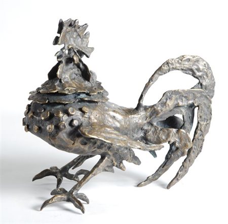 Luciano Minguzzi (Bologna, 1911 - 2004) Gallo Bronzo, cm. 25x28x20 Firma a...