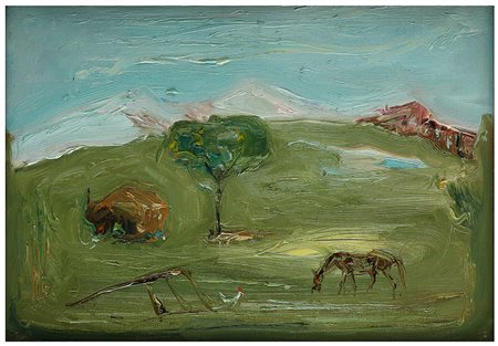 GIOVANNI STRADONE Paesaggio campestre, 1932 Olio su tela, 53 x 42 cm Firma,...