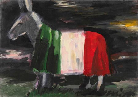 Bonomo Faita (1955), Senza titolo acquerello su carta, cm 20x28 Etichetta al...